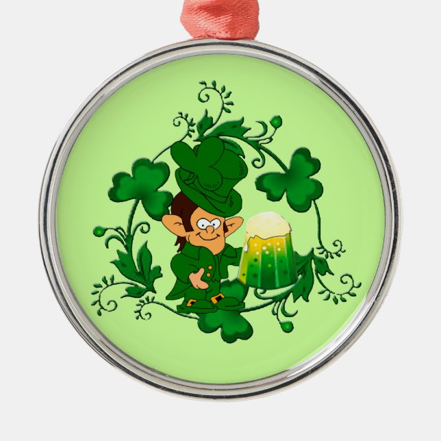 Ornamento De Metal Happy Leprechaun Ornament (Frente)