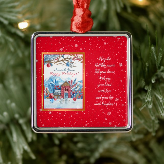 Ornamento De Metal Happy Snowman Personaliza (Árvore)