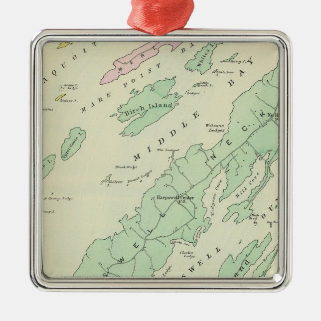 Ornamento De Metal Harpswell, ilhas adjacentes (Frente)