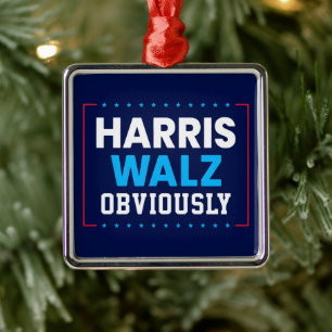Ornamento De Metal Harris Walz 2024 Obviamente