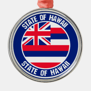Ornamento De Metal Hawaii Round Emblem