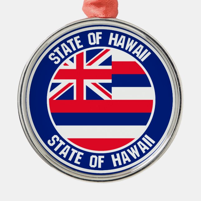 Ornamento De Metal Hawaii Round Emblem (Frente)