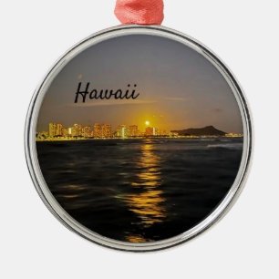 Ornamento De Metal Hawaii Supermoon Moon Sunset Cruise