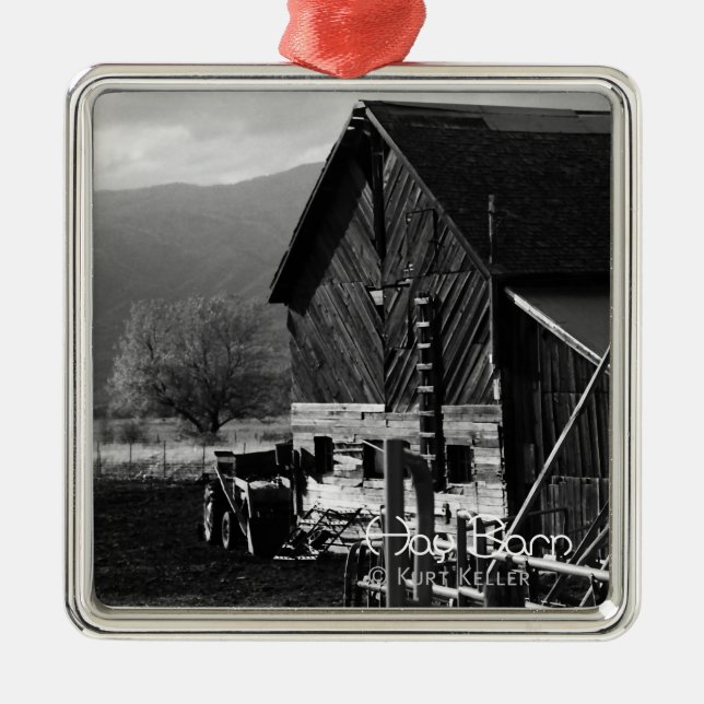 Ornamento De Metal Hay Barn (Frente)
