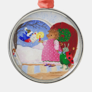Ornamento De Metal Heddy e Ben no quadro