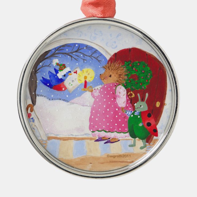 Ornamento De Metal Heddy e Ben no quadro (Frente)