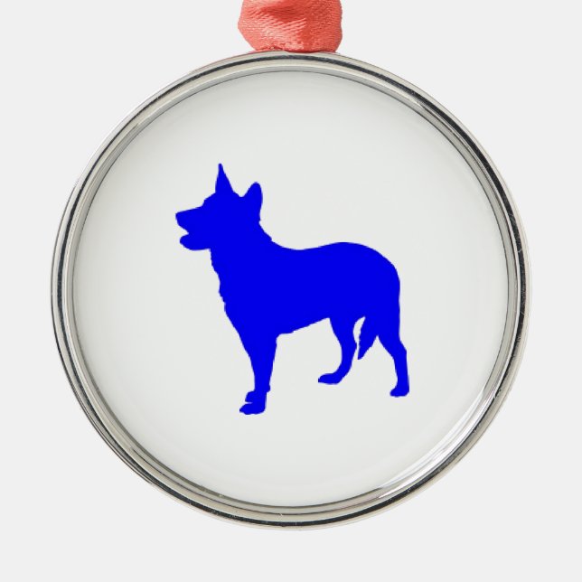 Ornamento De Metal Heeler azul australiano (Frente)