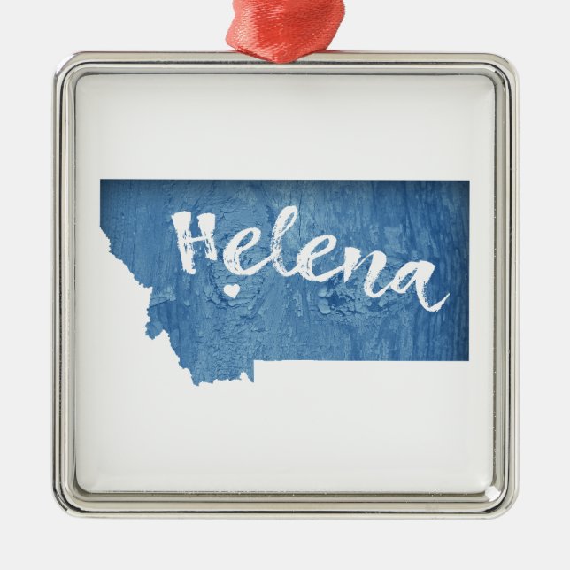 Ornamento De Metal Helena Montana Wood Grain (Frente)