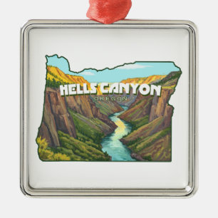 Ornamento De Metal Hells Canyon Oregon Map