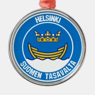 Ornamento De Metal Helsínquia Round Emblem