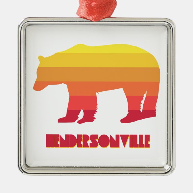 Ornamento De Metal Hendersonville Carolina do Norte - Rainbow Bear (Frente)