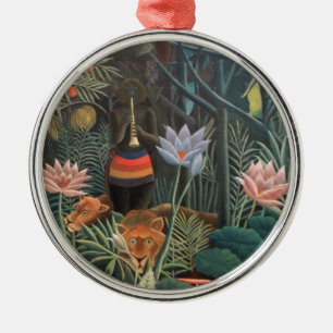 Ornamento De Metal Henri Rousseau O Surrealismo das flores da selva d