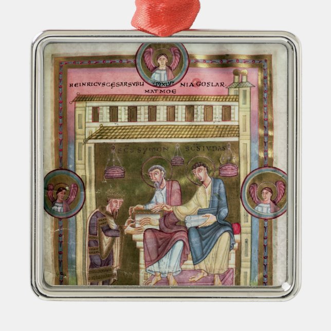 Ornamento De Metal Henry III com os apóstolos Simon e Jude (Frente)