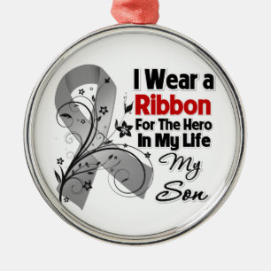 Ornamento De Metal Herói do filho em meu cancro cerebral da vida