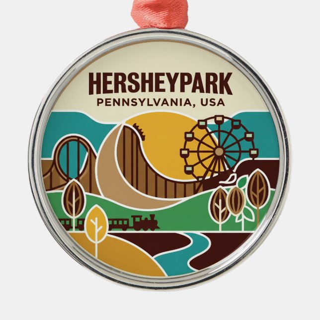 Ornamento De Metal Hersheypark EUA (Frente)