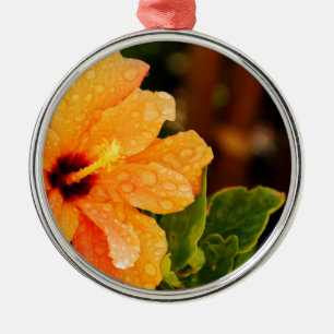 Ornamento De Metal Hibisco