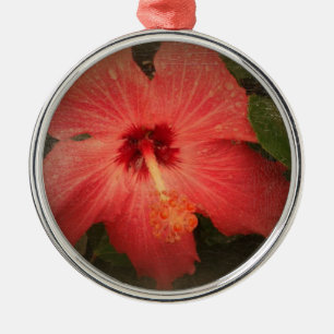 Ornamento De Metal Hibiscus Grunge