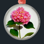 Ornamento De Metal Hídranga cor-de-rosa Elegante<br><div class="desc">bonito hidrangea rosa -</div>