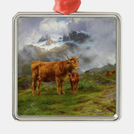 Ornamento De Metal Highland Cattle (por Rosa Bonheur)