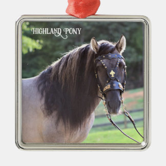 Ornamento De Metal Highland Pony Ornament