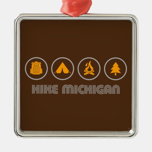 Ornamento De Metal Hike Michigan (Frente)