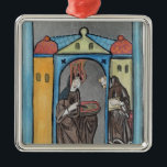 Ornamento De Metal Hildegard de Bingen<br><div class="desc">O Hildegard da escola alemão de Bingen que recebe a luz do céu,  c.1151 (coloração mais atrasada) situado em um colecção privada. O Hildegard de Bingen que recebe a luz do céu,  c.1151 (coloração mais atrasada) foi criado em torno do século XII.</div>