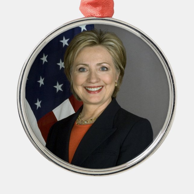 Ornamento De Metal Hillary Clinton (Frente)