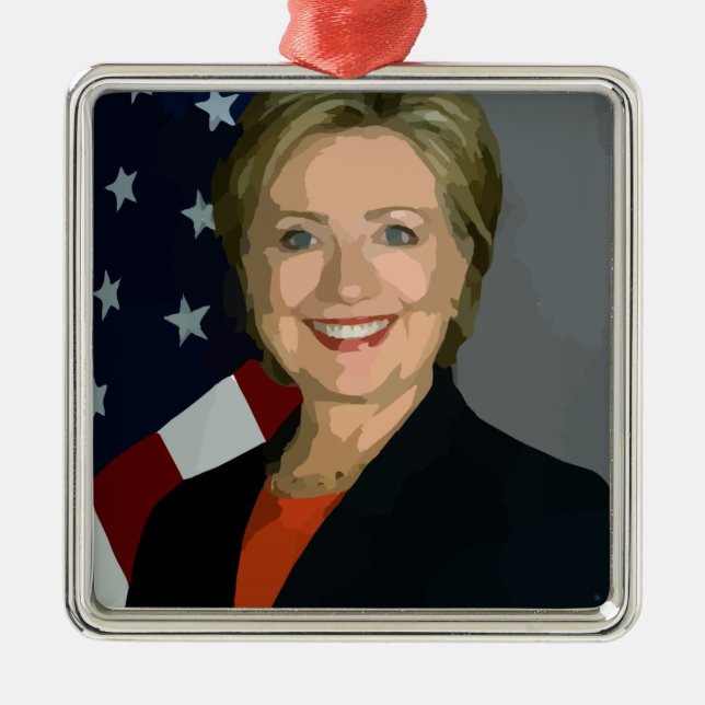 Ornamento De Metal hillary clinton (Frente)