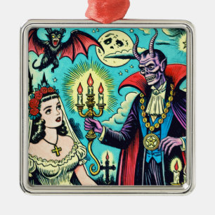 Ornamento De Metal Histórias em quadrinhos de Mau retrorreflectora