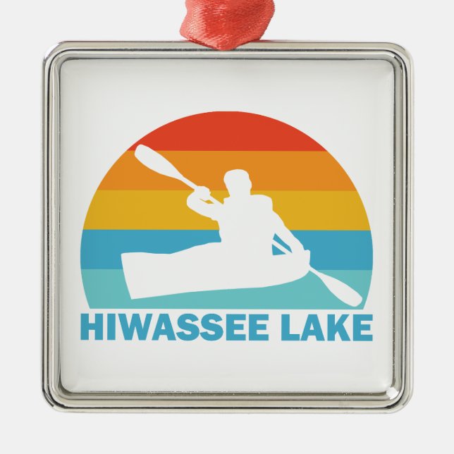 Ornamento De Metal Hiwassee Lake Carolina do Norte Kayak (Frente)