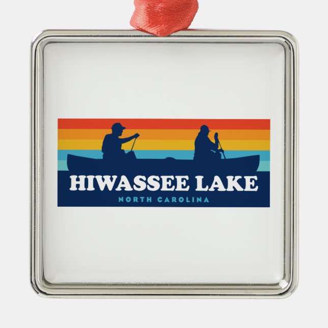 Ornamento De Metal Hiwassee Lake North Carolina Canoe (Frente)