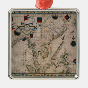 Ornamento De Metal HM 41 o Extremo Oriente, de um atlas portolan