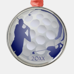 Ornamento De Metal Hobby do esporte de golfe com data de monograma pe