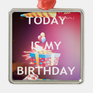 ORNAMENTO DE METAL HOJE É MEU ANIVERSÁRIO