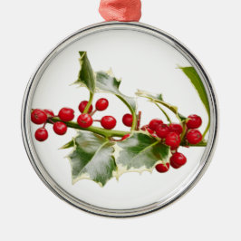 Ornamento De Metal Holly Ornament