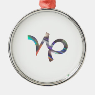 Ornamento De Metal holograma Capricórnio