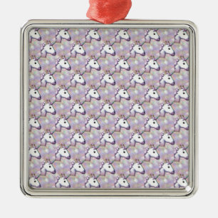 Ornamento De Metal holograma unicorn emoji