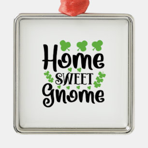 Ornamento De Metal Home Sweet Gnomo