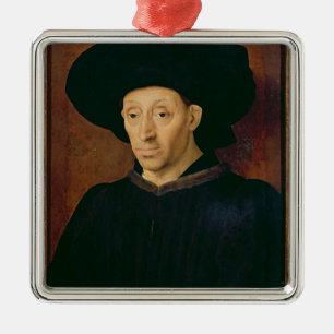 Ornamento De Metal Homem com um vidro do vinho