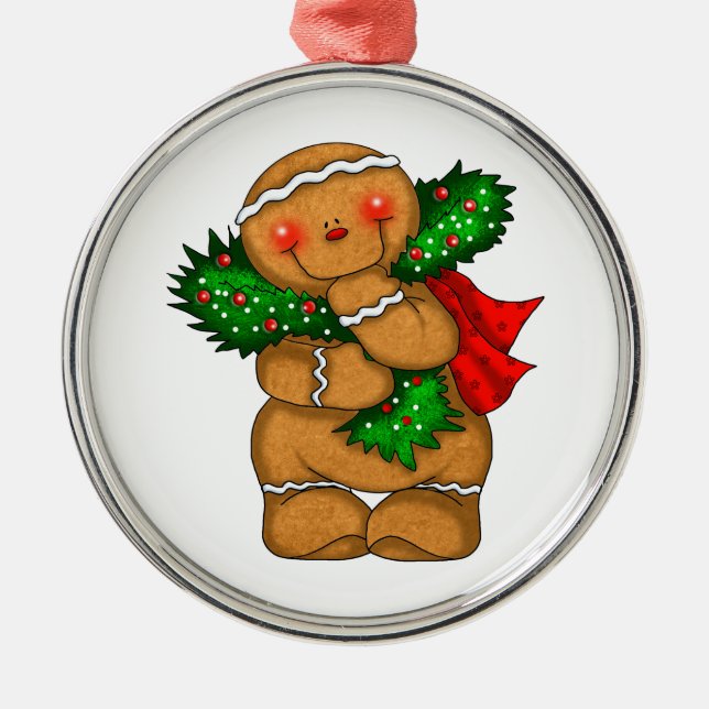 Ornamento De Metal Homem de Biscoito  (Frente)