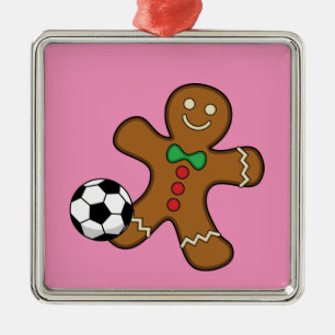 Ornamento De Metal Homem de Biscoito de Gengibre Jogando Futebol