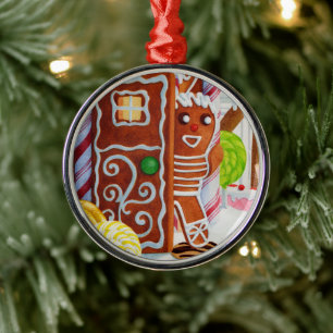 Ornamento De Metal HOMEM DE BISCOITO DE NATAL Premium Ornamentação Re