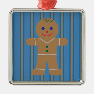 Ornamento De Metal Homem de Biscoito Ginger Alegre e Chique