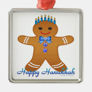 Ornamento De Metal Homem de gengibre da Hanukkah Judaica Menorá