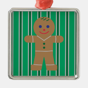 Ornamento De Metal Homem de Gingerpão de Natal divertido e Rico