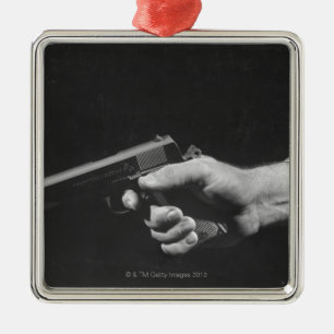 Ornamento De Metal Homem que guardara a arma