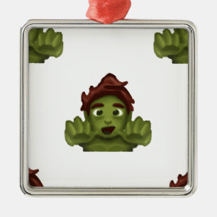 Ornamento De Metal homem zombie emoji