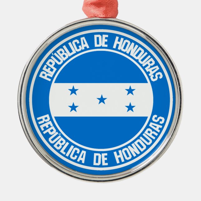 Ornamento De Metal Honduras Round Emblem (Frente)