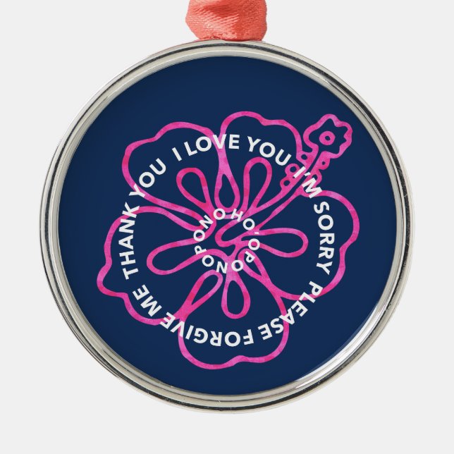 Ornamento De Metal Ho'oponopono pono prayer LOVE SORRY FORGIVE THANK  (Frente)