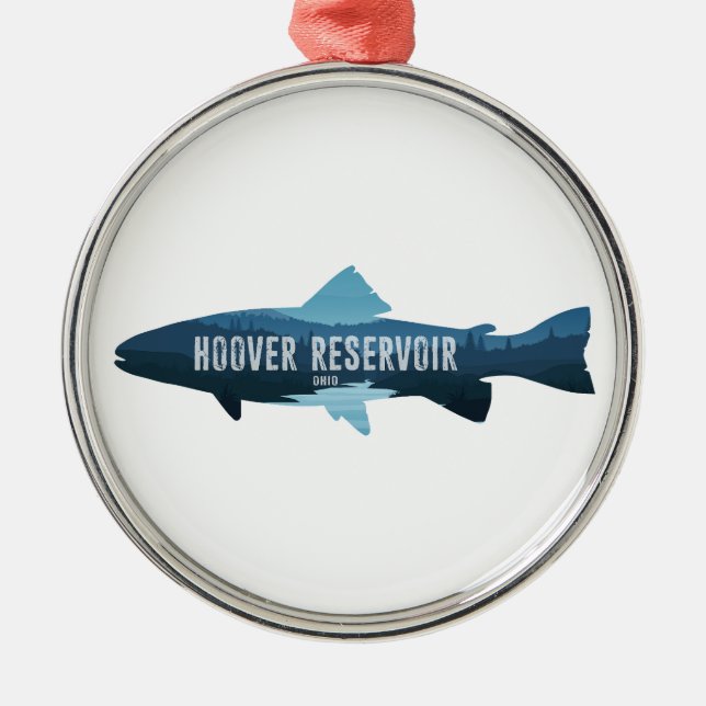 Ornamento De Metal Hoover Reservoir Ohio Fish (Frente)